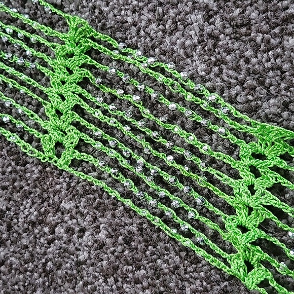 NEW Netted Bling Fashion Scarf - Lime - Picture 2 of 7